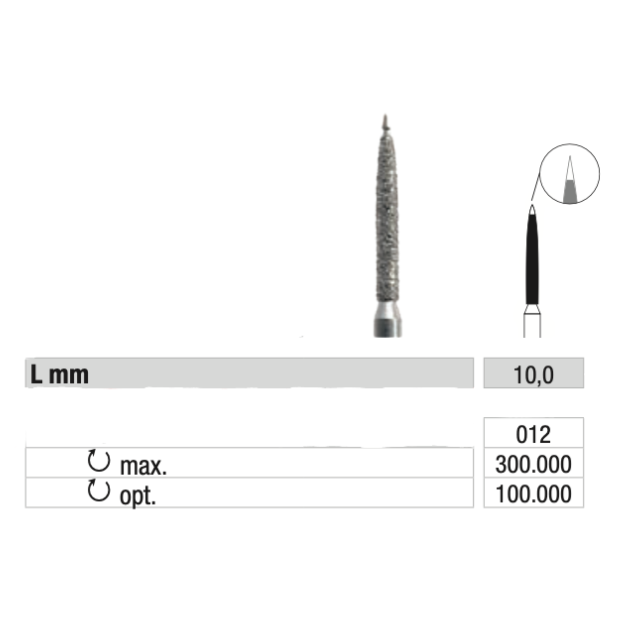 Fraise 863SE Diamant - Lissage des callosités et des ongles - 1,2 mm